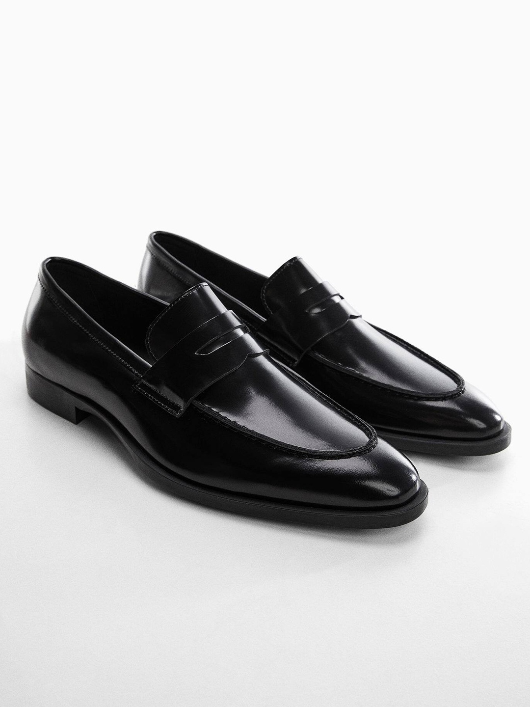 

MANGO MAN Formal Moccasin Loafers, Black