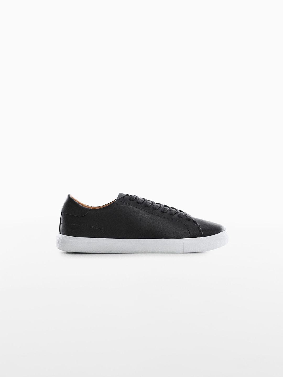 

MANGO MAN Leather Sneakers, Black