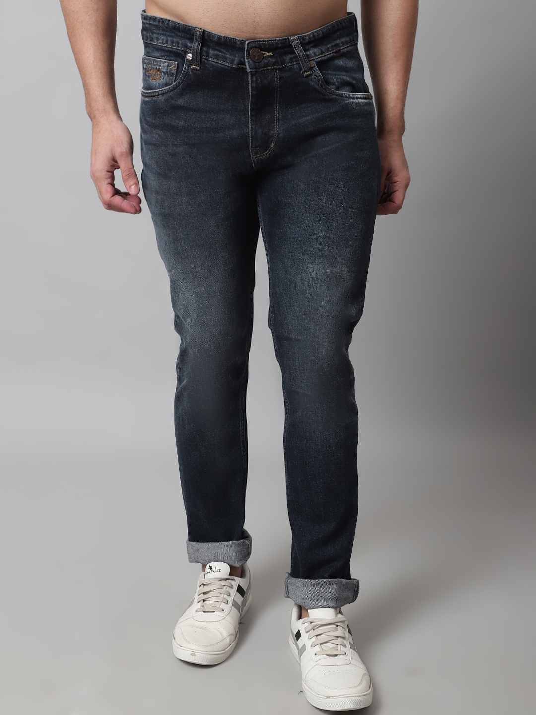 

Cantabil Men Light Fade Stretchable Jeans, Blue