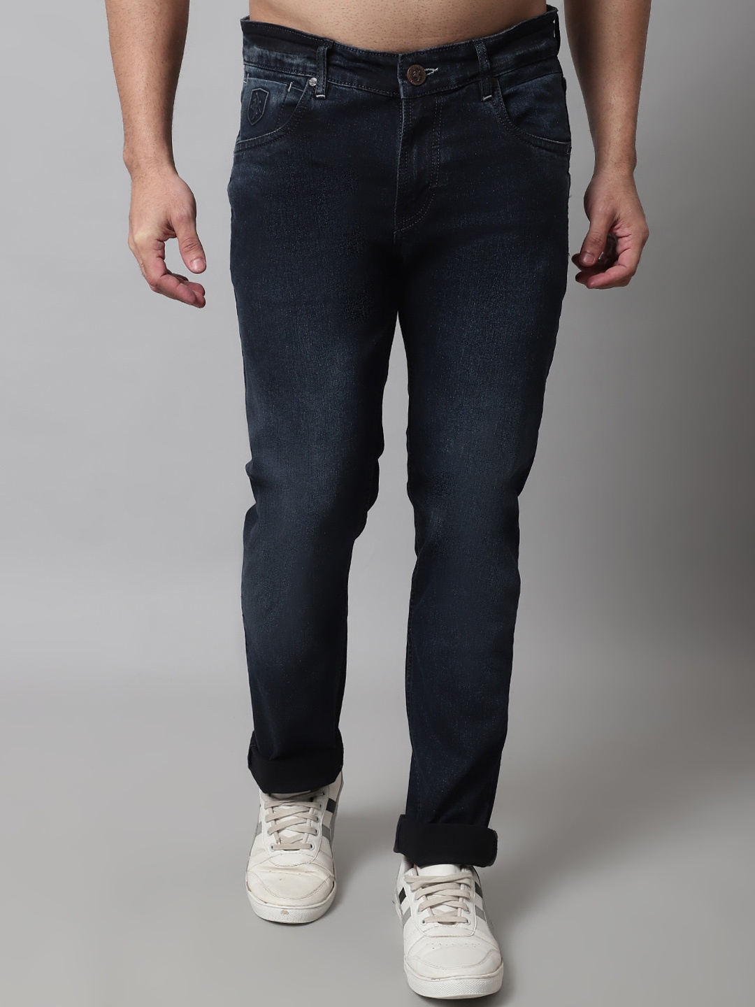

Cantabil Men Light Fade Regular Fit Cotton Jeans, Black