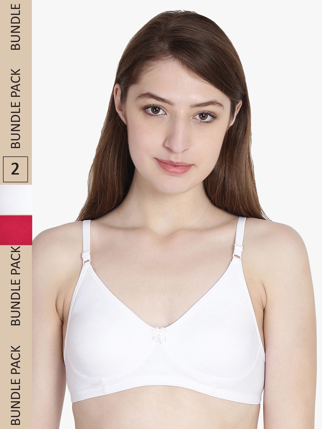 

Leading Lady Pack Of 2 Pure Cotton Non Padded Bra, White