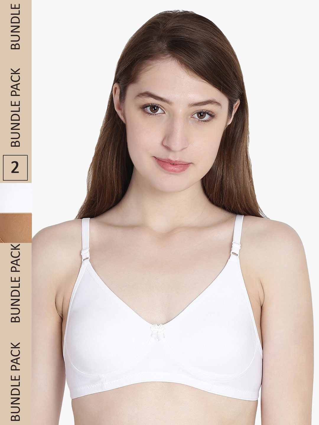 

Leading Lady Pack Of 2 Pure Cotton Non Padded Bra, White