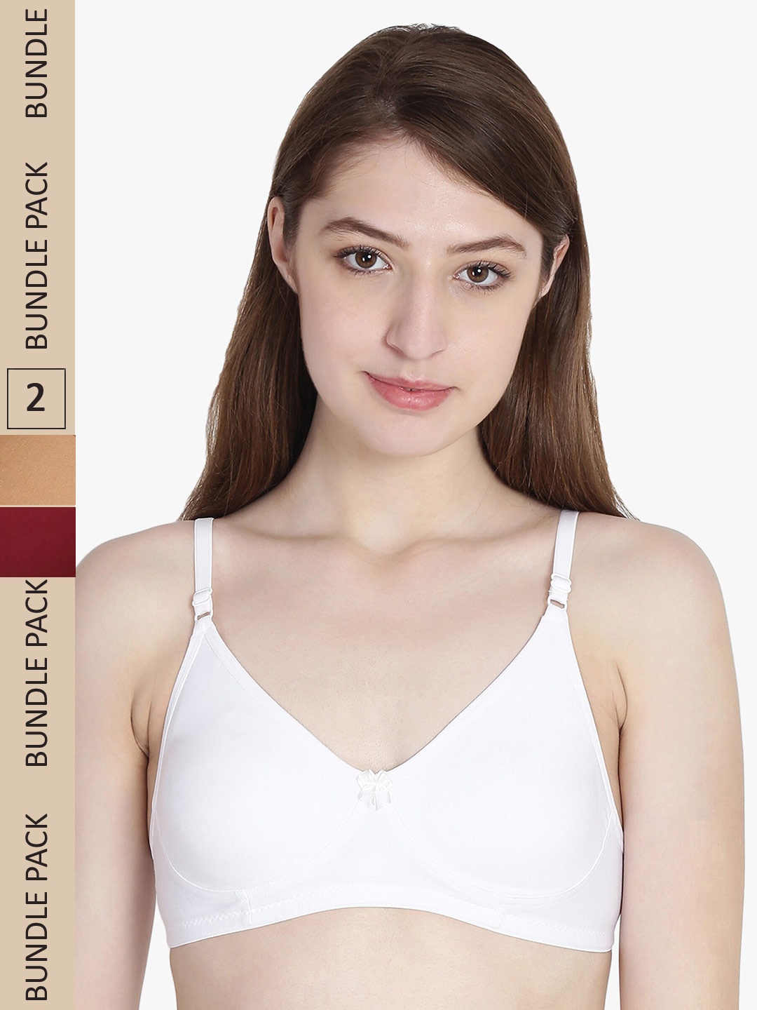 

Leading Lady Pack Of 2 Pure Cotton Non Padded Bra, White