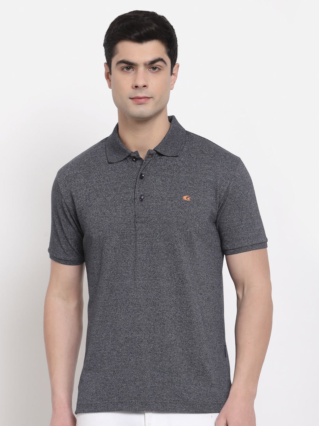 

Allen Cooper Men Solid Polo Collar T-shirt, Grey