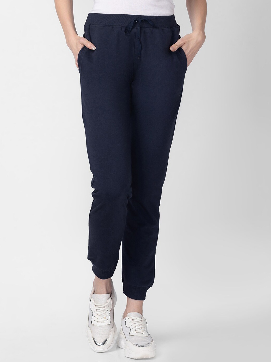 

Candyskin Women Regular Solid Joggers, Navy blue