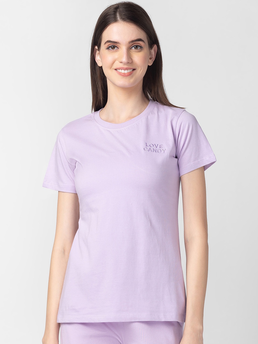 

Candyskin Women Pure Cotton Lounge T-Shirt, Lavender