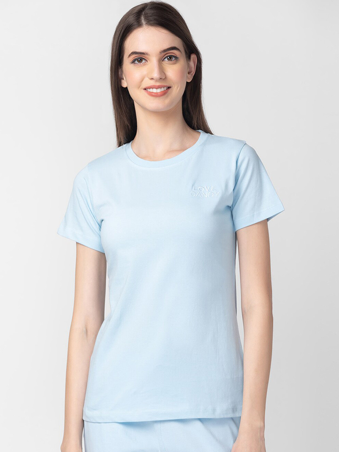 

Candyskin Women Pure Cotton Lounge T-shirt, Blue