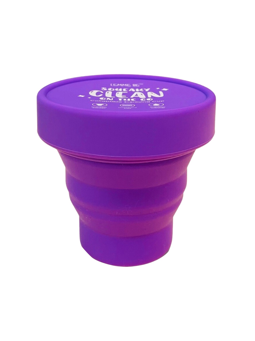 

LEMME BE Medium Collapsible & Foldable Menstrual Sterilizing Container Cup - Purple