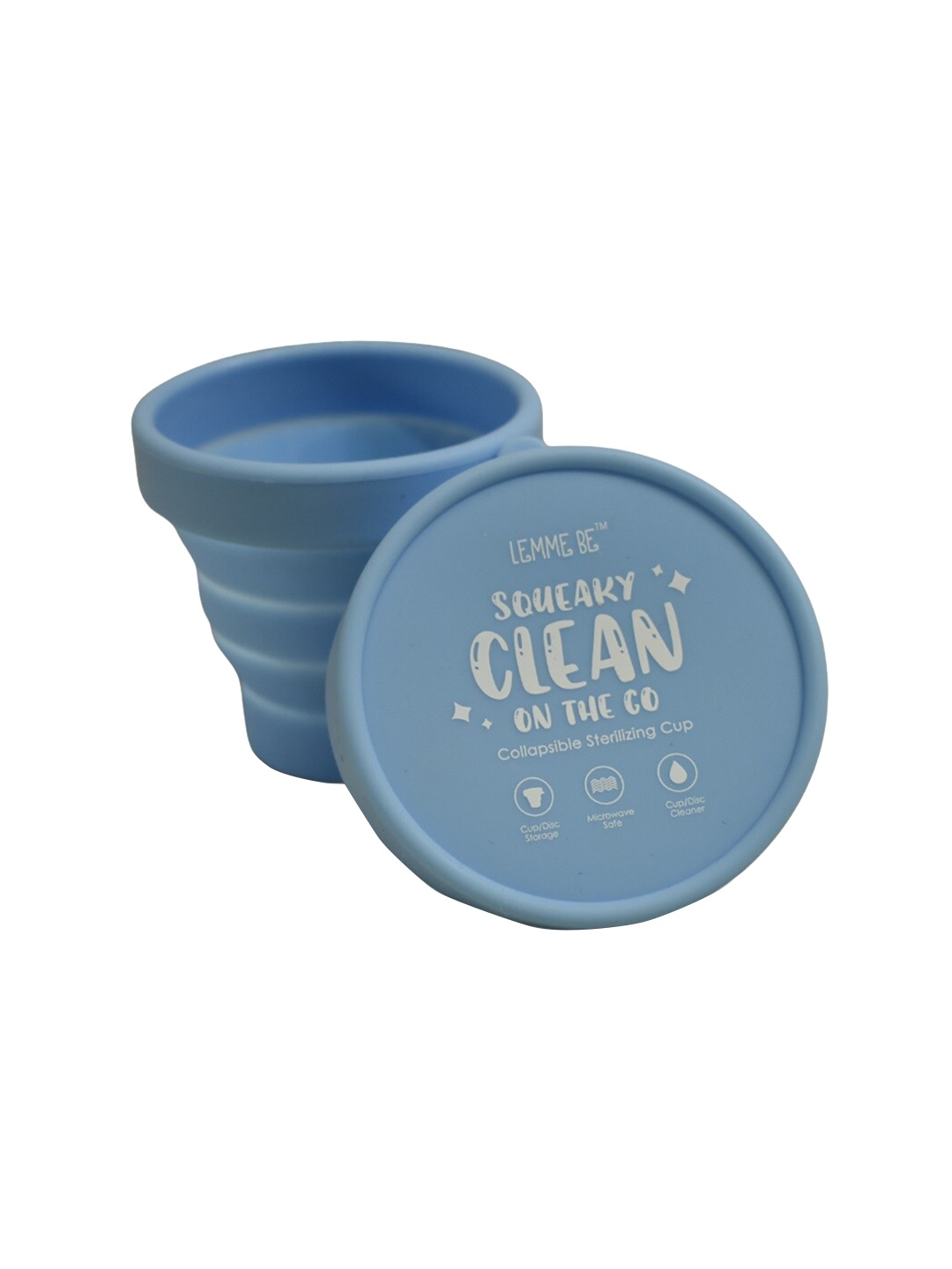 

LEMME BE Medium Collapsible & Foldable Menstrual Sterilizing Container Cup - Teal Blue