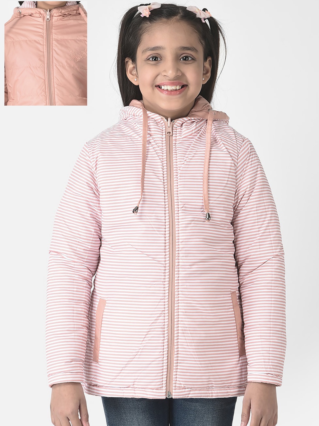 

Crimsoune Club Girls Reversible Padded Jacket, Peach