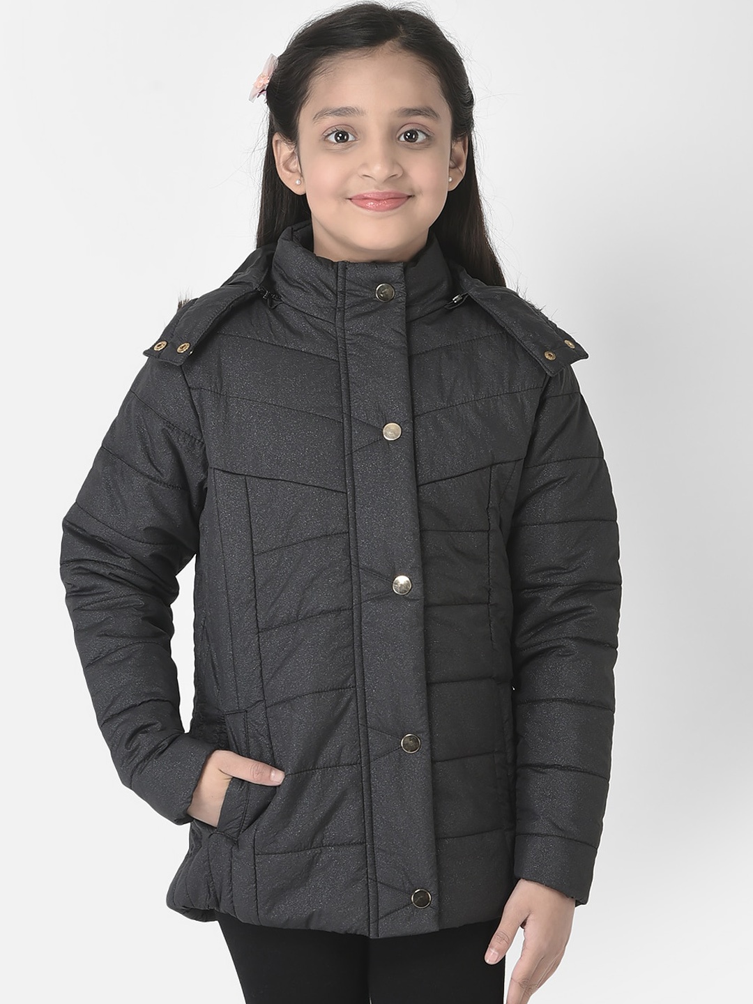 

Crimsoune Club Girls Longline Padded Jacket, Black