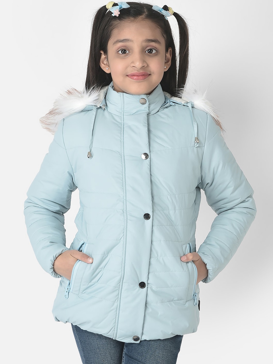 

Crimsoune Club Girls Longline Hooded Parka Jacket, Blue