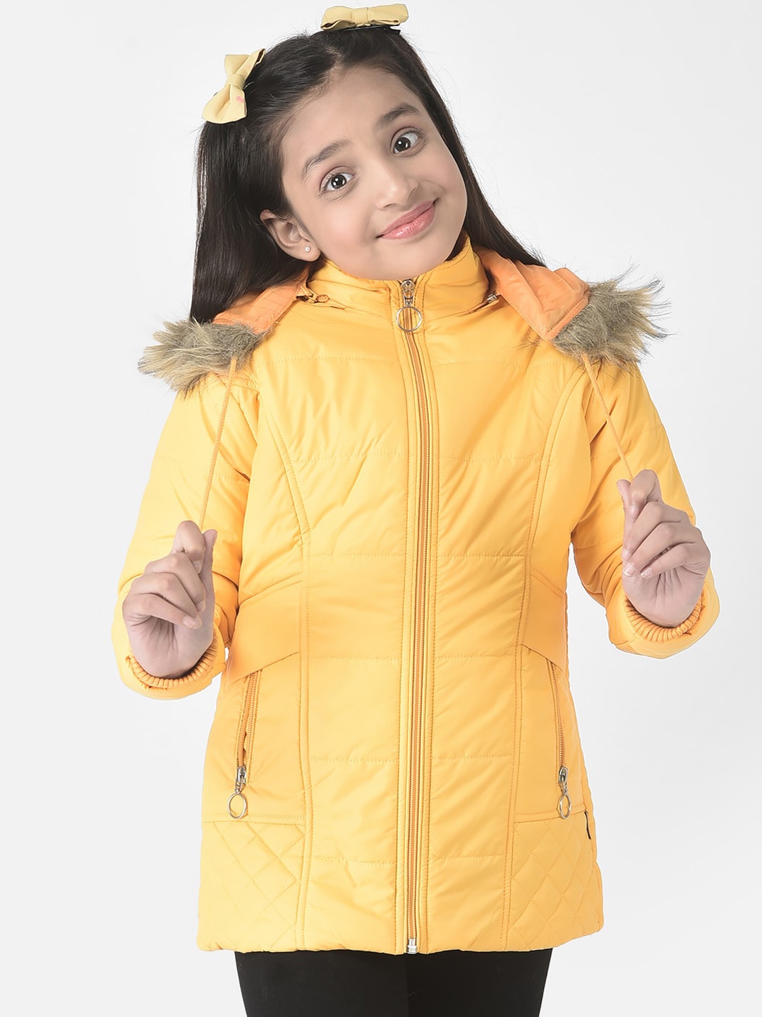 

Crimsoune Club Girls Longline Hooded Parka Jacket, Yellow