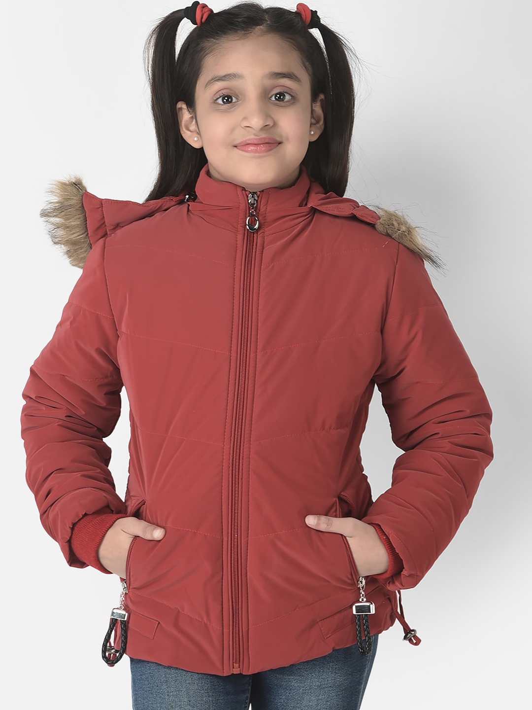 

Crimsoune Club Girls Hooded Parka Jacket, Red