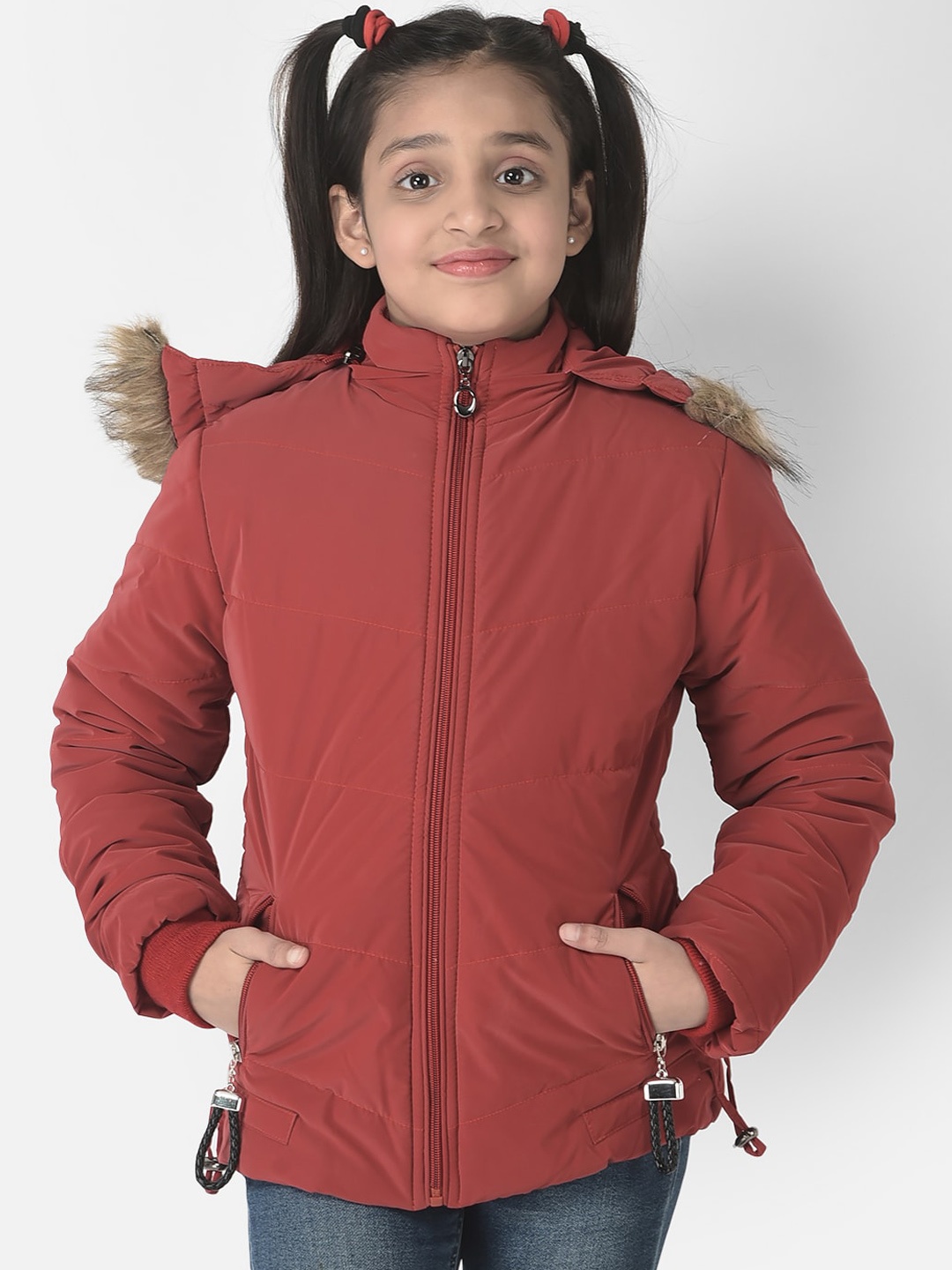 

Crimsoune Club Girls Hooded Parka Jacket, Red