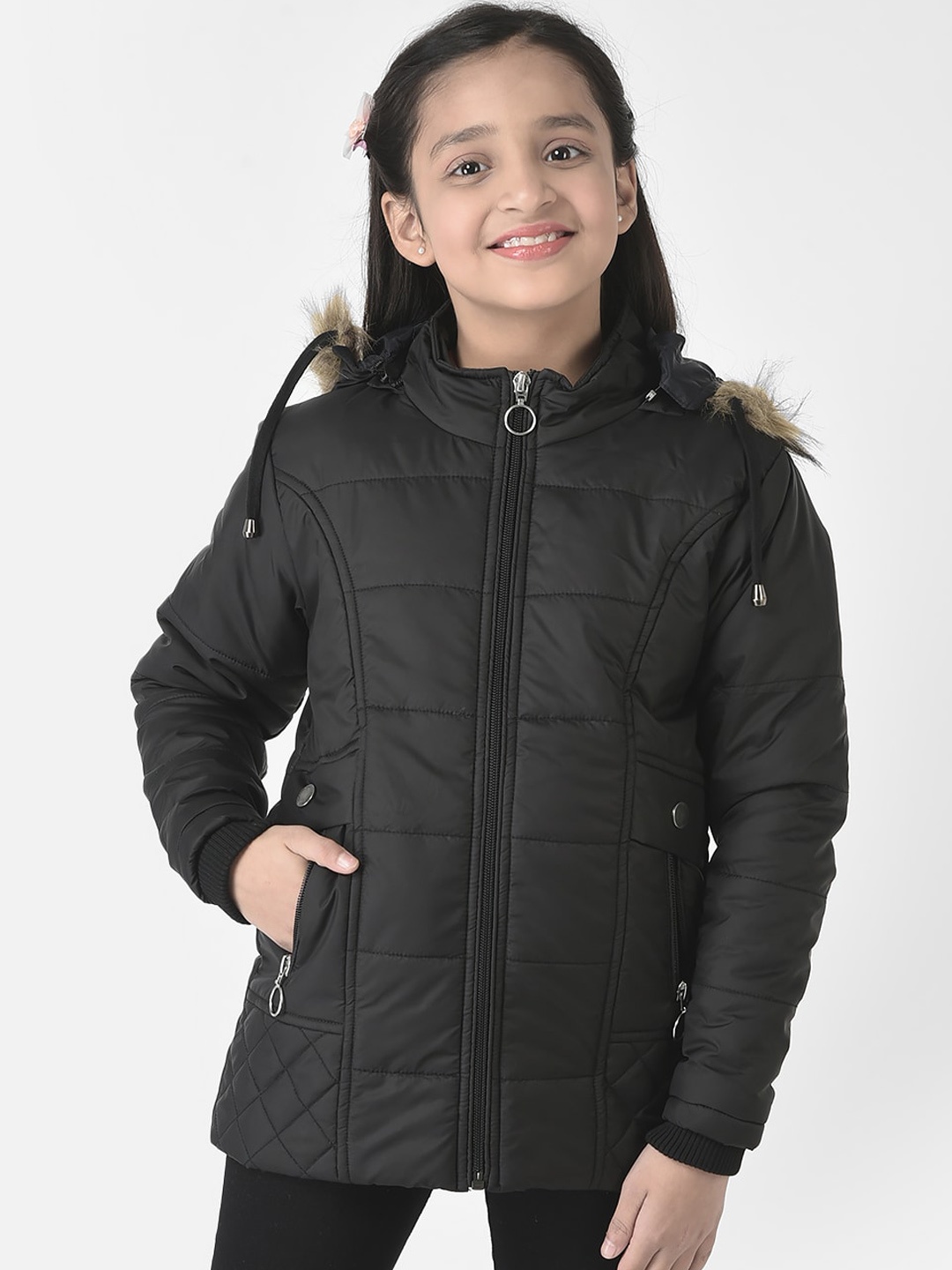 

Crimsoune Club Girls Hodded Padded Jacket, Black