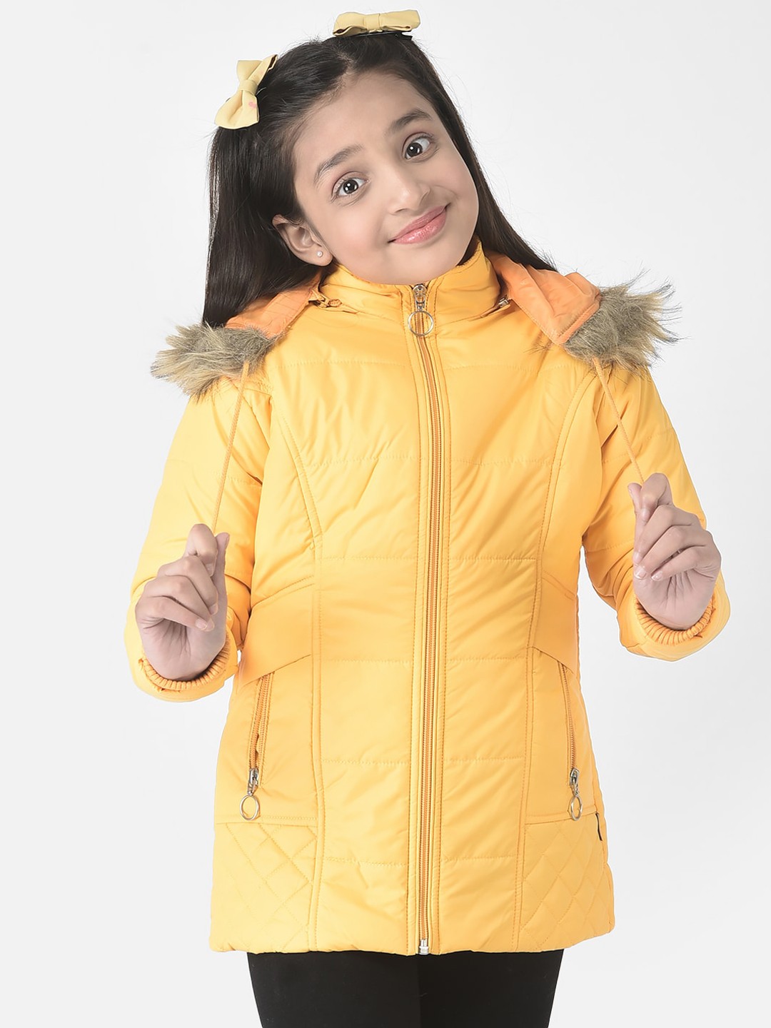 

Crimsoune Club Girls Hooded Padded Jacket, Mustard