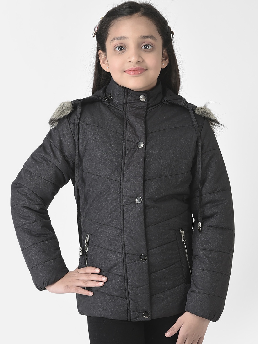 

Crimsoune Club Girls Hooded Padded Jacket, Black