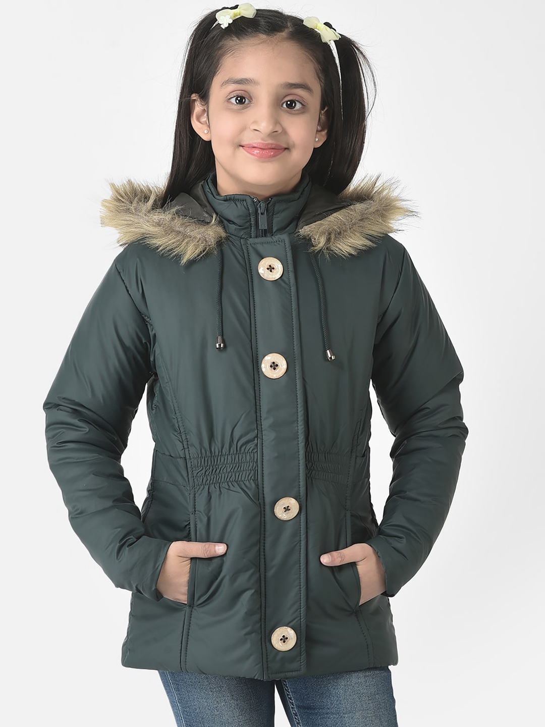 

Crimsoune Club Girls Hooded Padded Jacket, Teal
