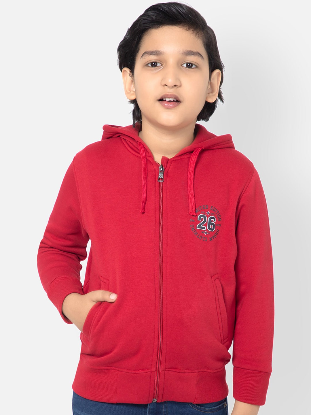 

Bodycare Boys Hooded Fleece Open Front Sweater, Red