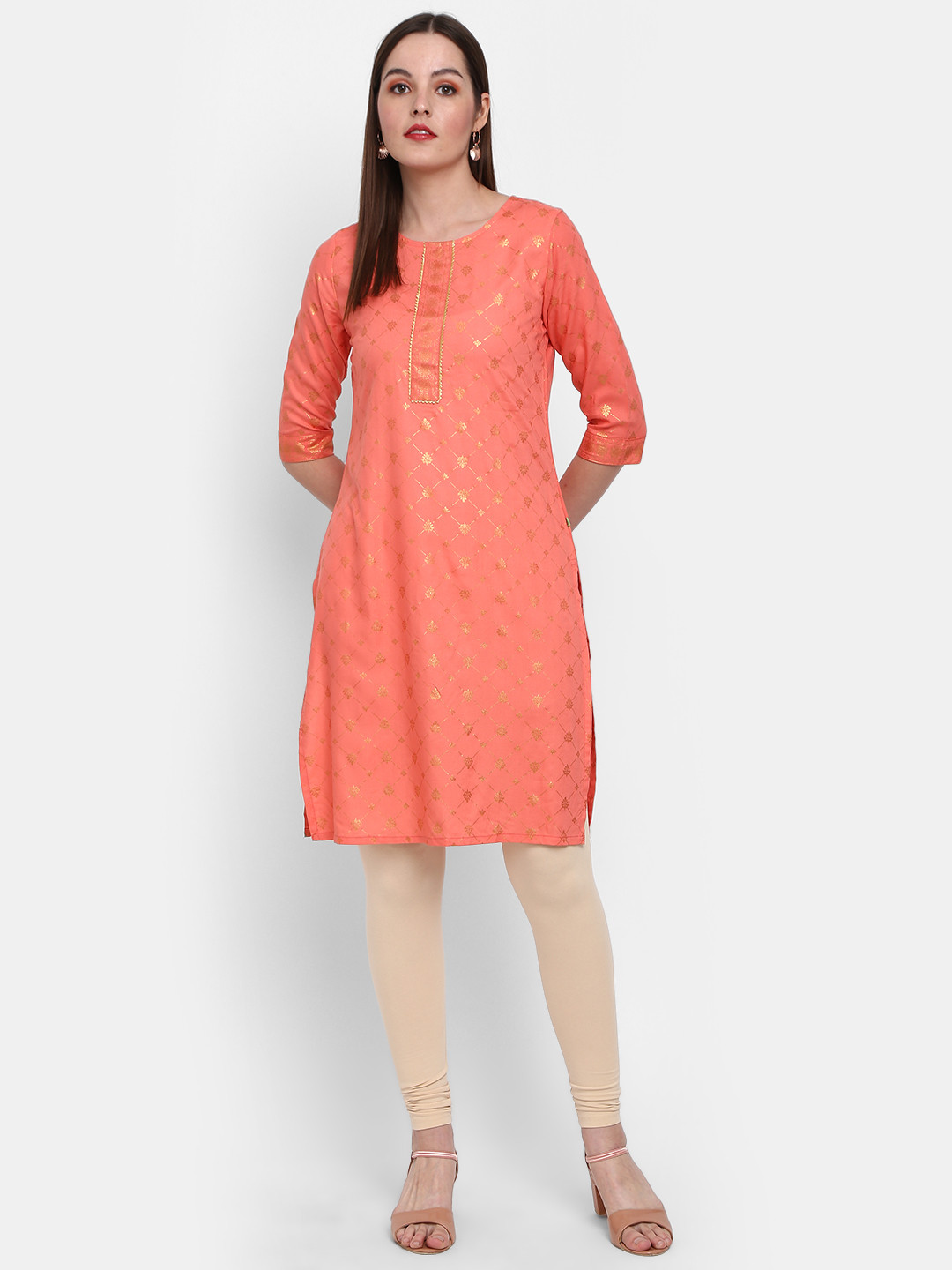 

V-Mart Women Pink Ethnic Motifs Printed Indie Prints Kurta
