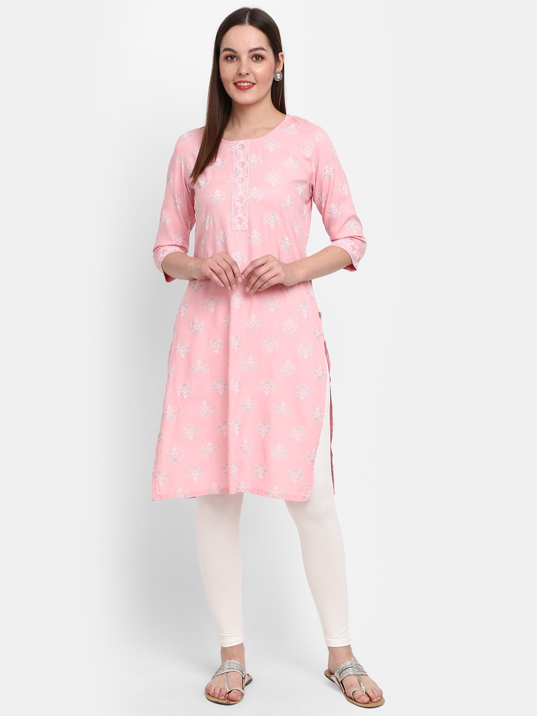 

V-Mart Floral Printed Floral Kurta, Pink