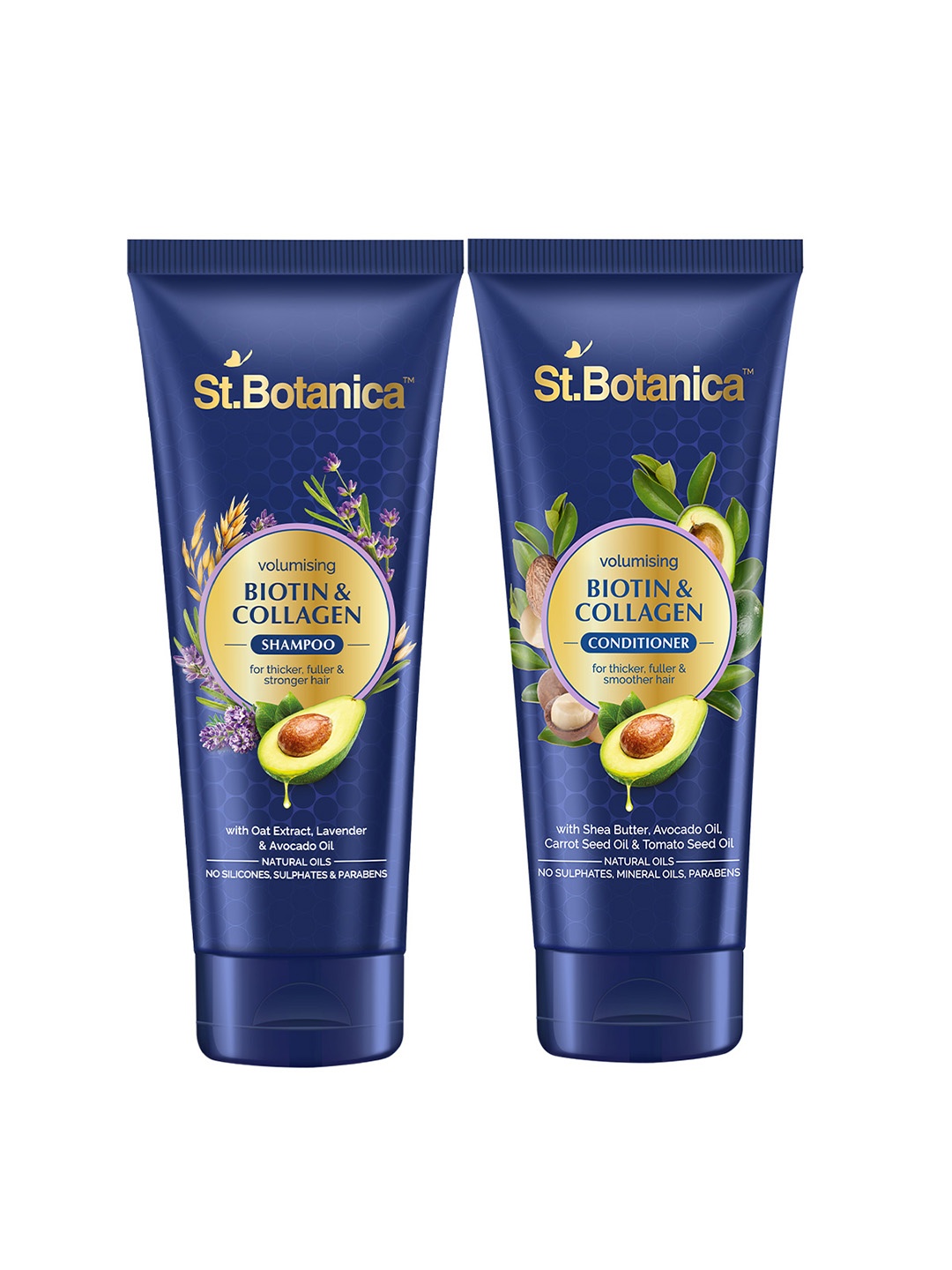 

St.Botanica Biotin & Collagen Hair Shampoo & Conditioner - 50ml each, Blue