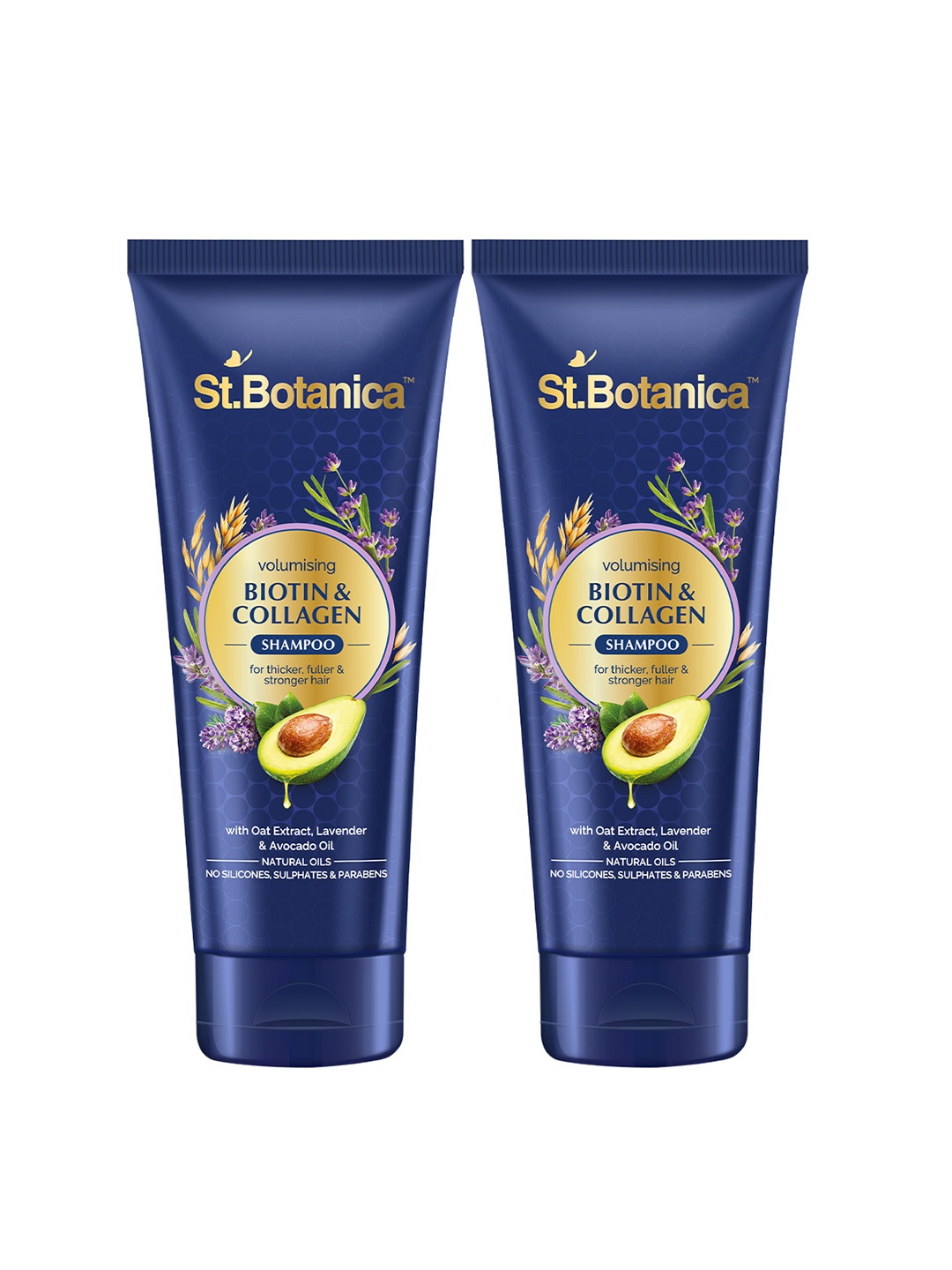 

St.Botanica Set Of 2 Biotin & Collagen Hair Shampoo 50 ml Each, Blue
