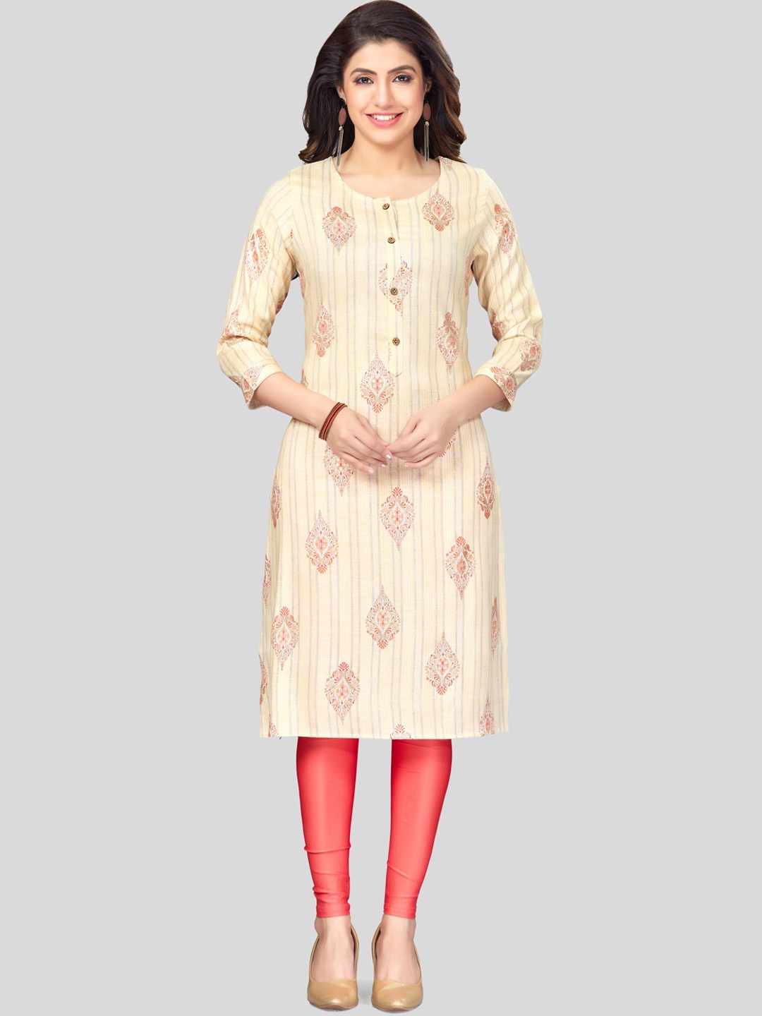 

Saree Swarg Ethnic Motifs Floral Kurta, Yellow