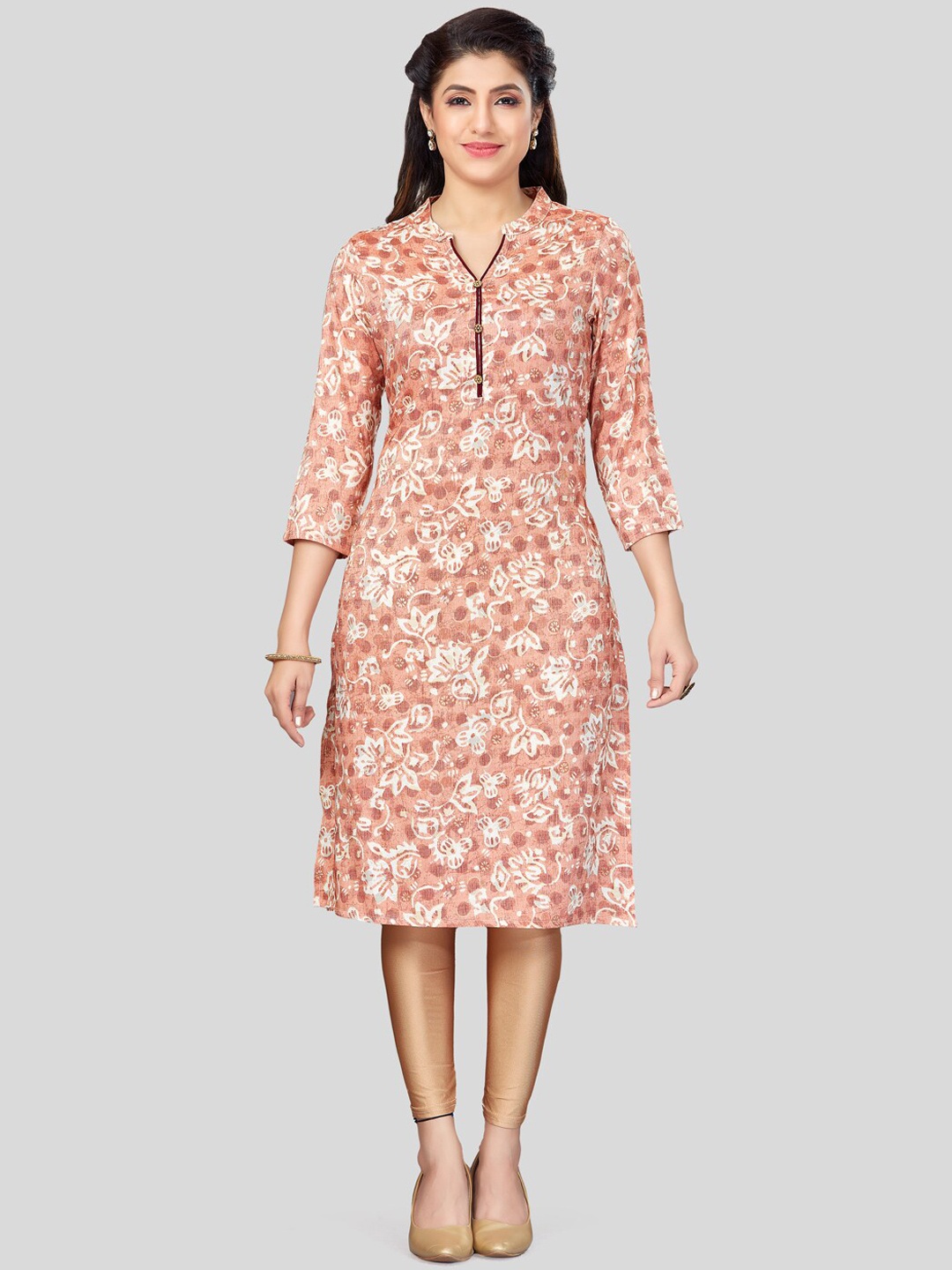 

Saree Swarg Women Floral Printed Kurta, Peach