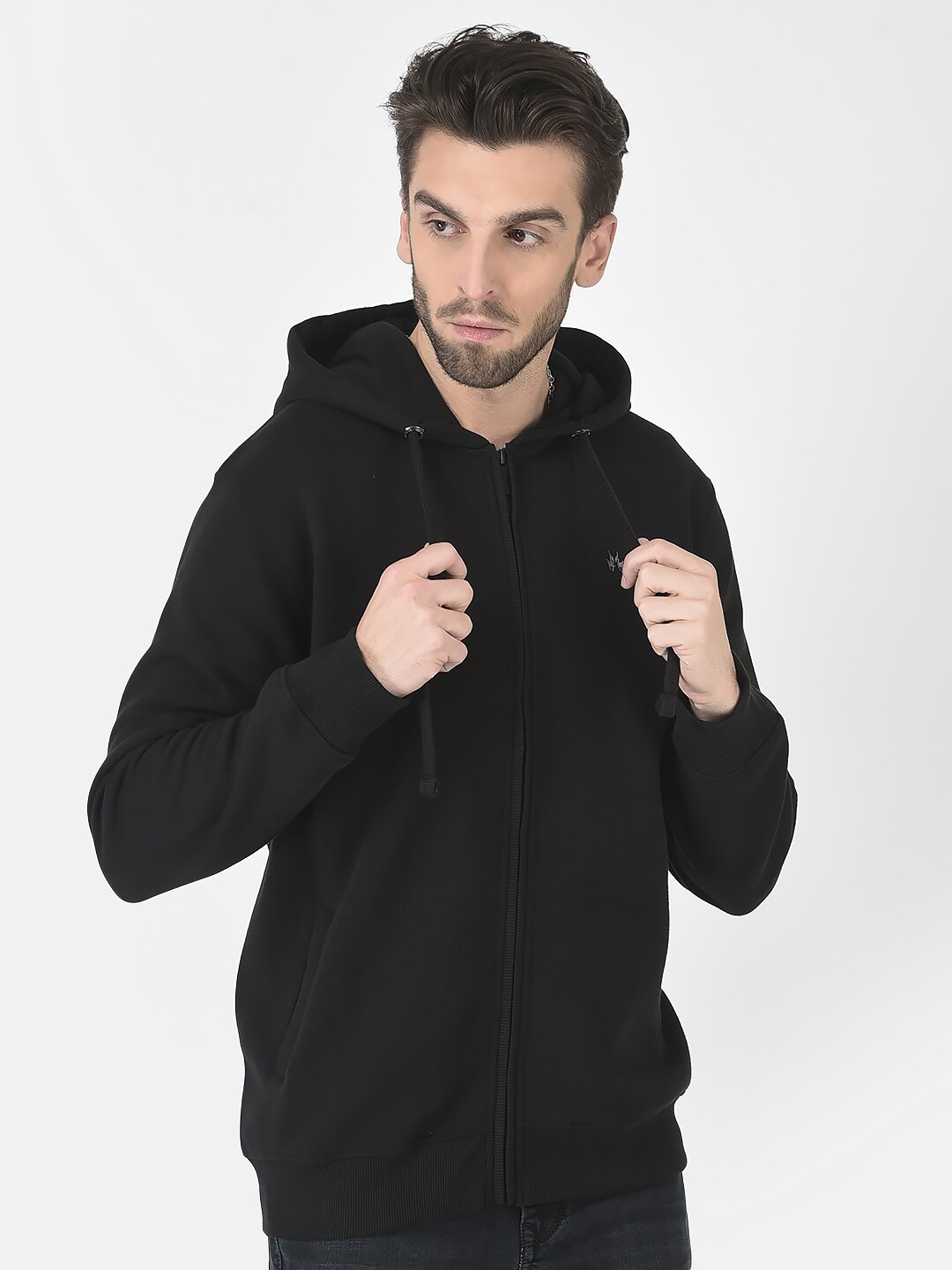 

Crimsoune Club Men Hooded Cotton Sweatshirt, Black