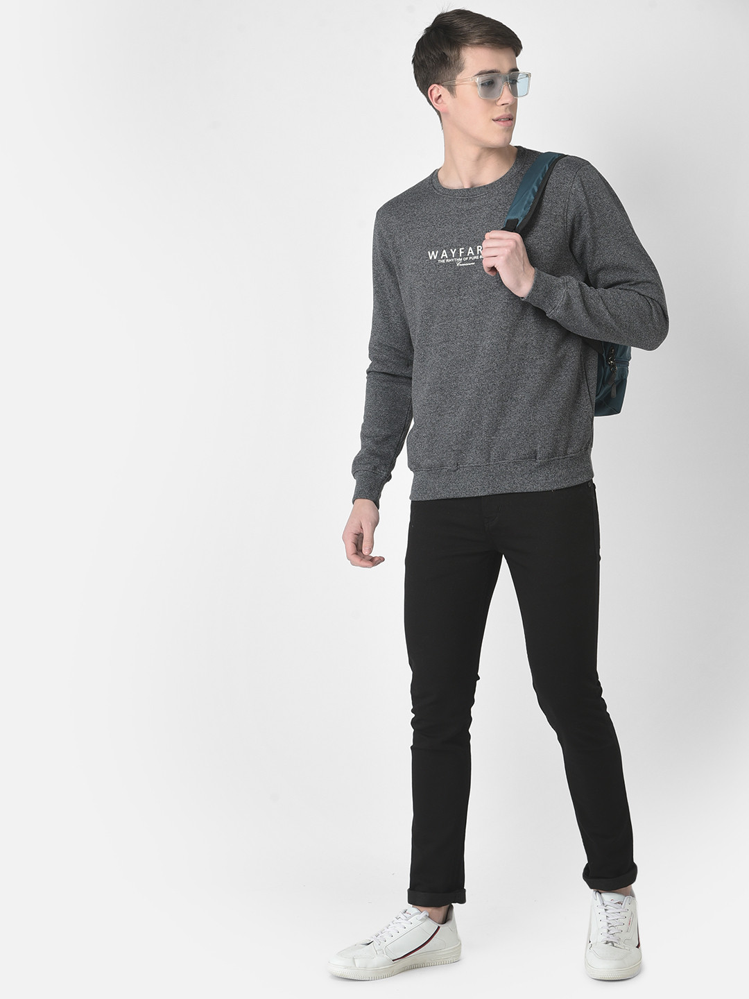 

Crimsoune Club Men Printed Sweatshirt, Grey