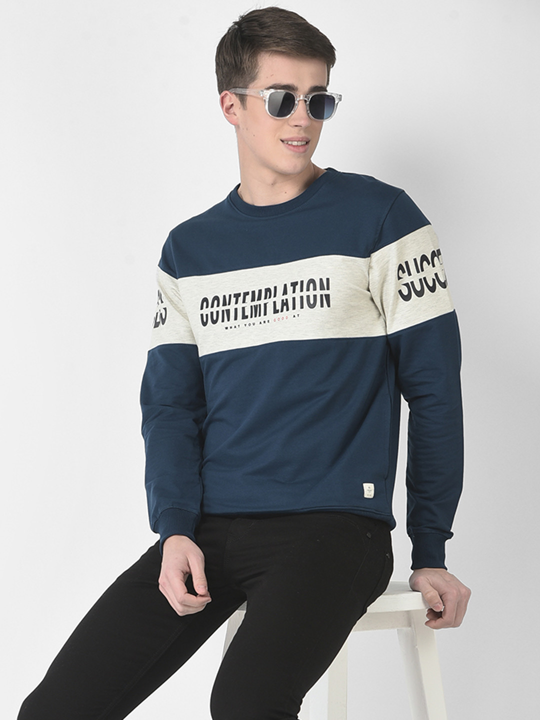 

Crimsoune Club Men Printed Sweatshirt, Teal