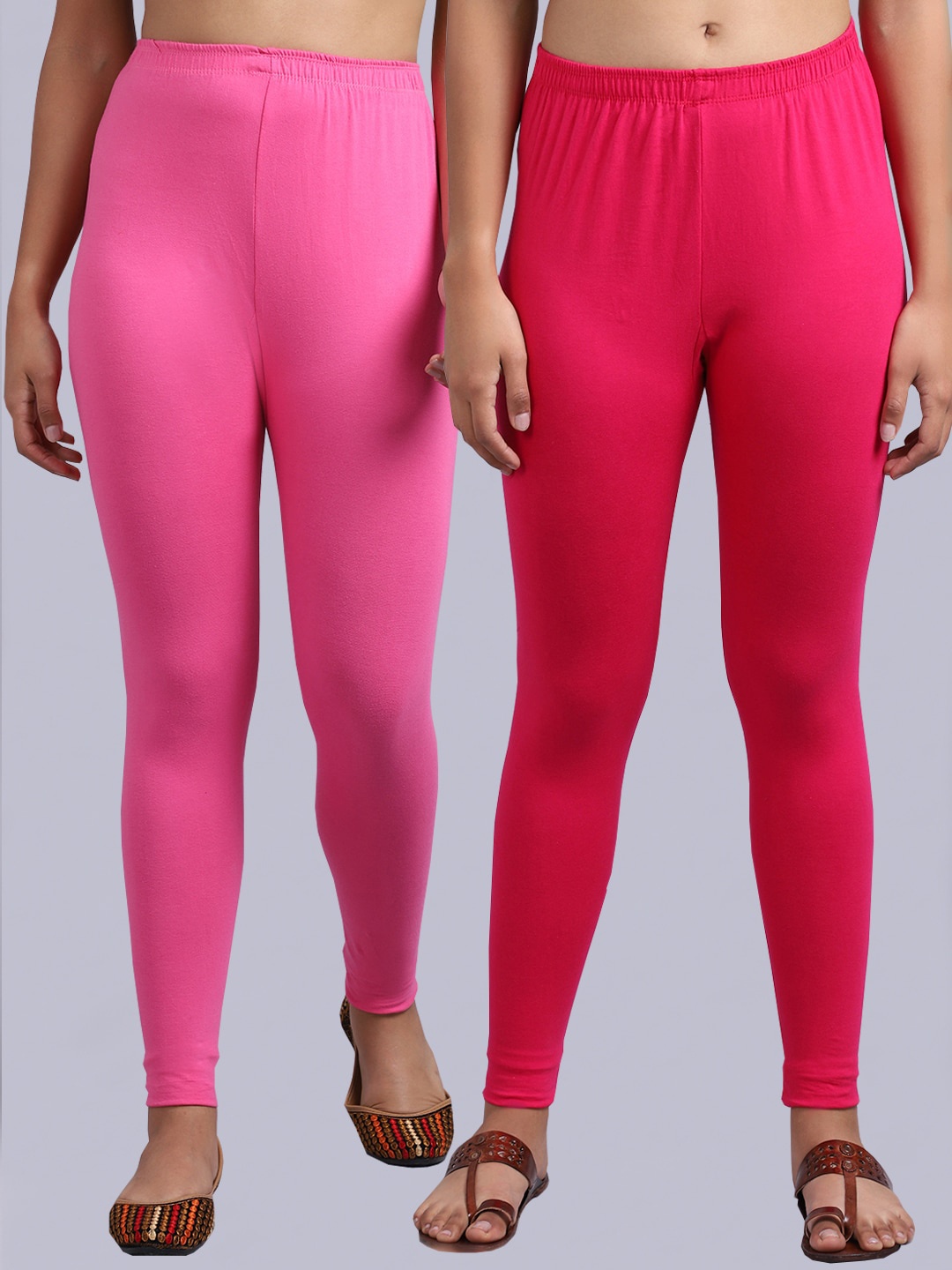 

Jinfo Pack of 2 Ankle-Length Leggings, Pink