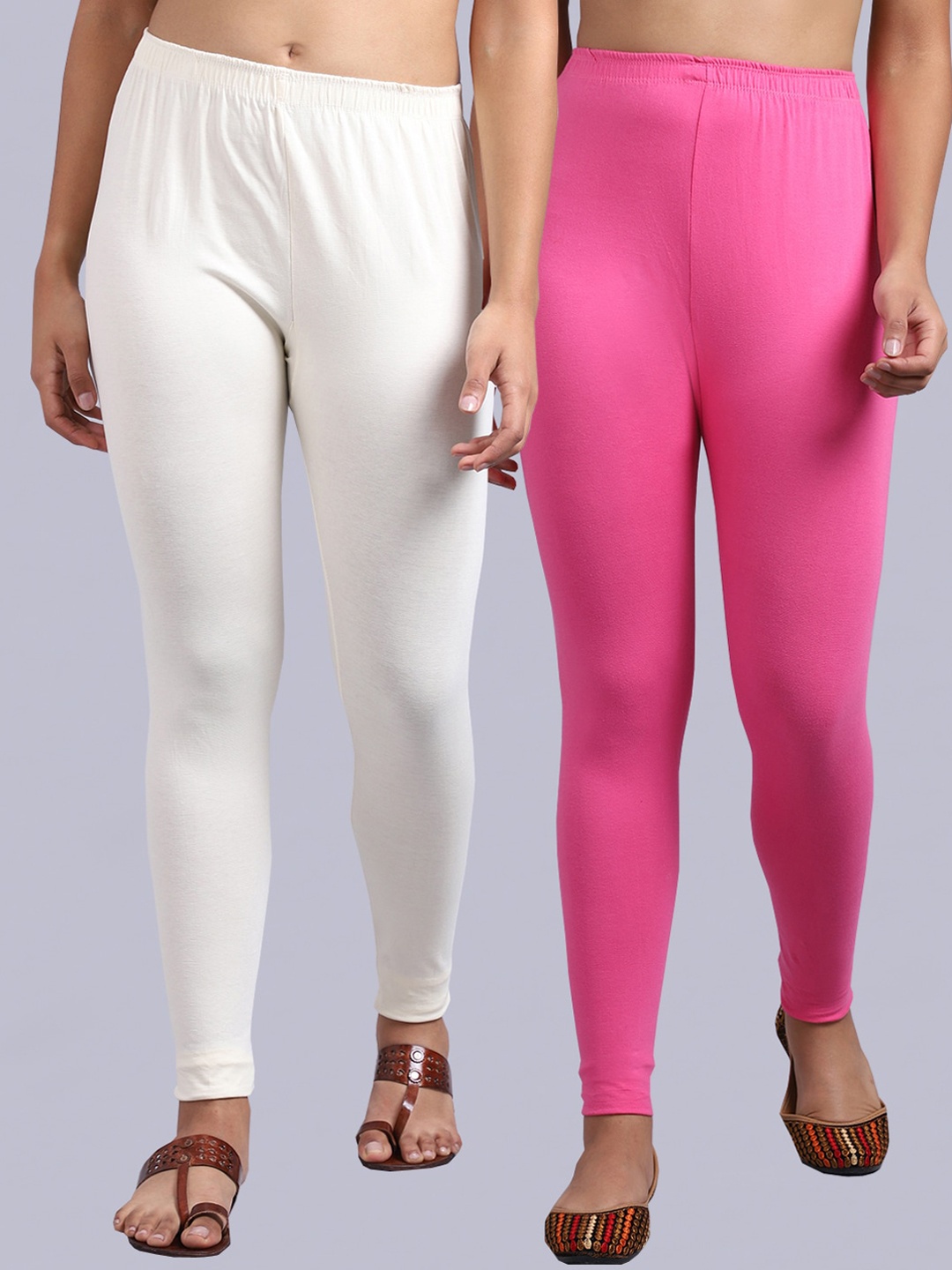 

Jinfo Pack of 2 Ankle-Length Leggings, Pink