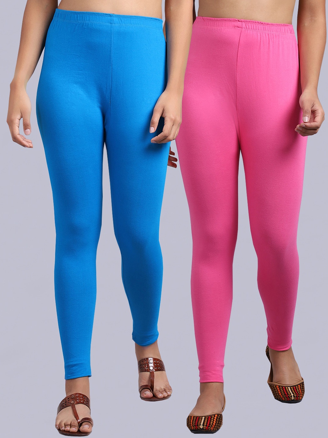 

Jinfo Pack of 2 Ankle-Length Leggings, Pink