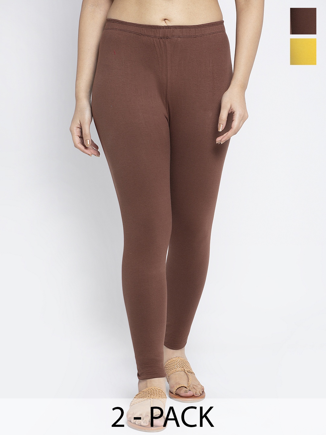 

Jinfo Pack of 2 Ankle Length Leggings, Yellow