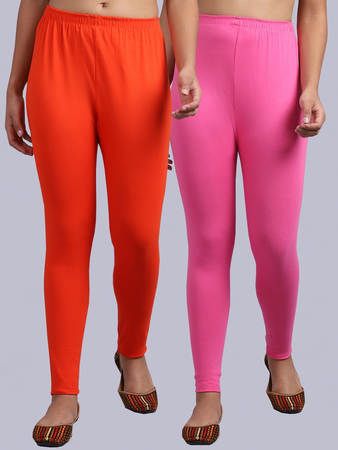 

Jinfo Pack of 2 Ankle-Length Leggings, Orange