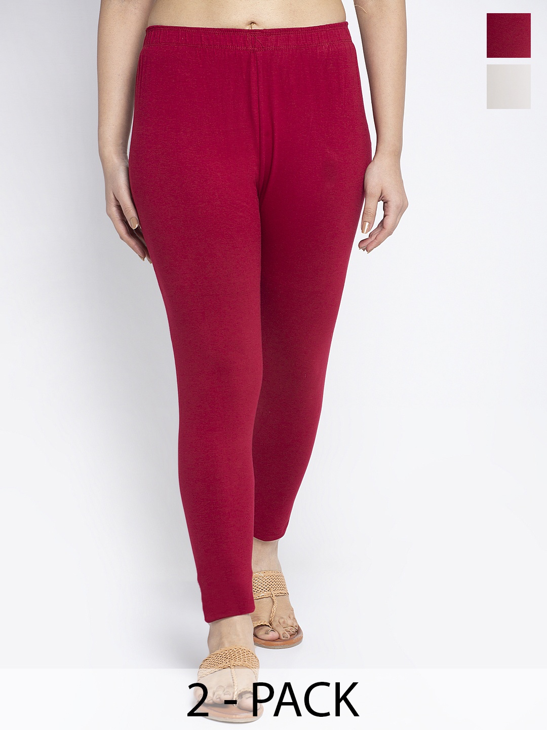 

Jinfo Pack Of 2 Ankle-Length Leggings, White