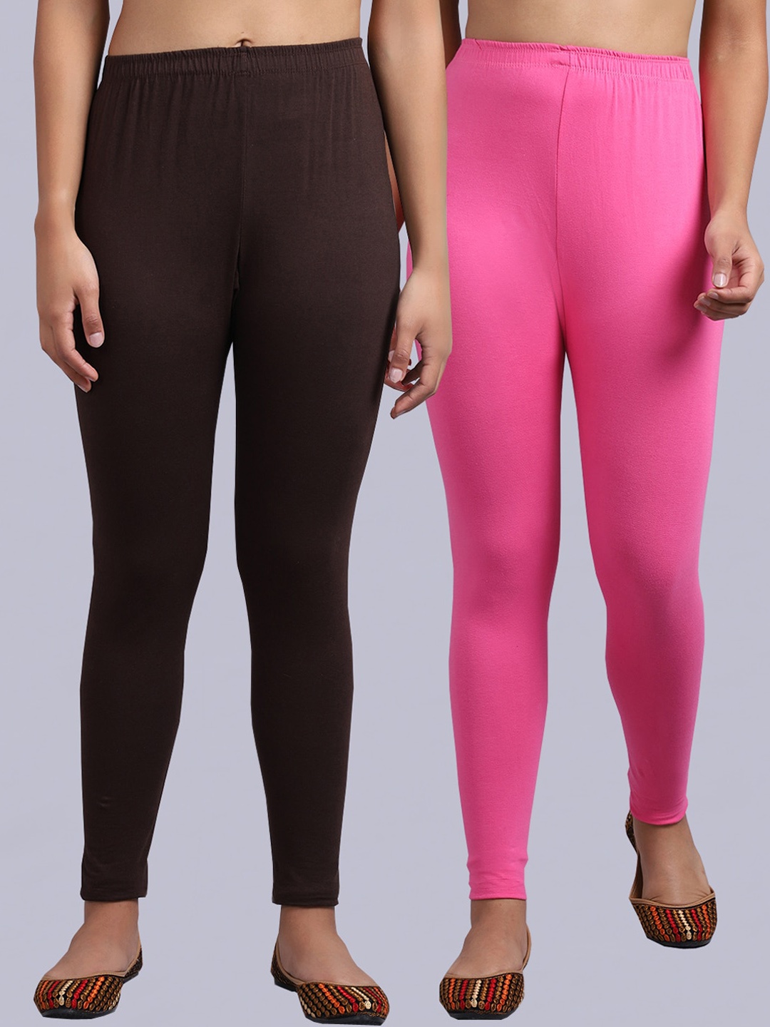 

Jinfo Pack Of 2 Ankle-Length Leggings, Pink