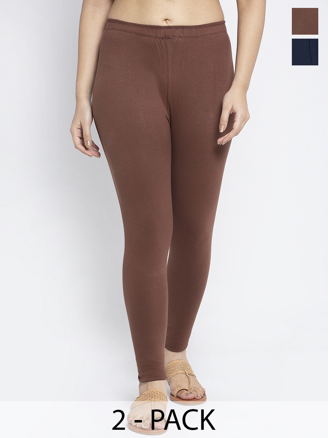

Jinfo Pack Of 2 Ankle-Length Leggings, Navy blue