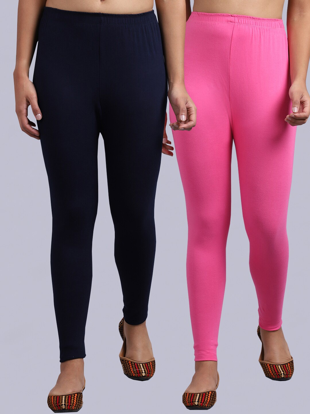 

Jinfo Pack Of 2 Ankle Length Leggings, Pink