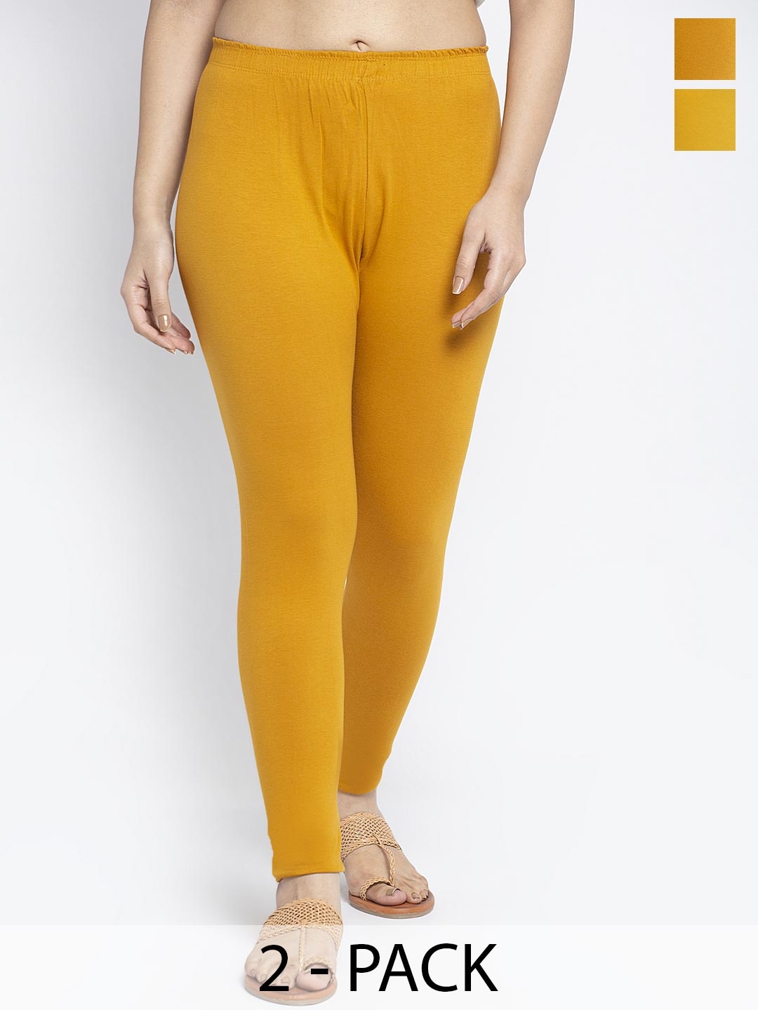 

Jinfo Pack Of 2 Ankle-Length Leggings, Yellow