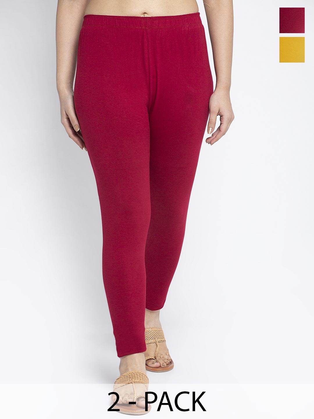 

Jinfo Pack Of 2 Ankle-Length Leggings, Yellow