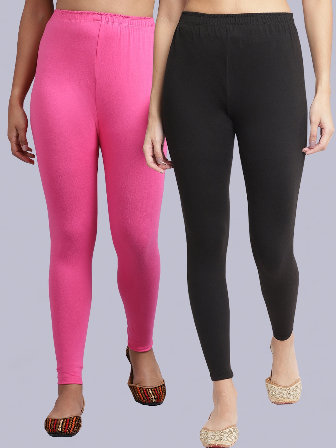 

Jinfo Pack of 2 Ankle-Length Leggings, Black