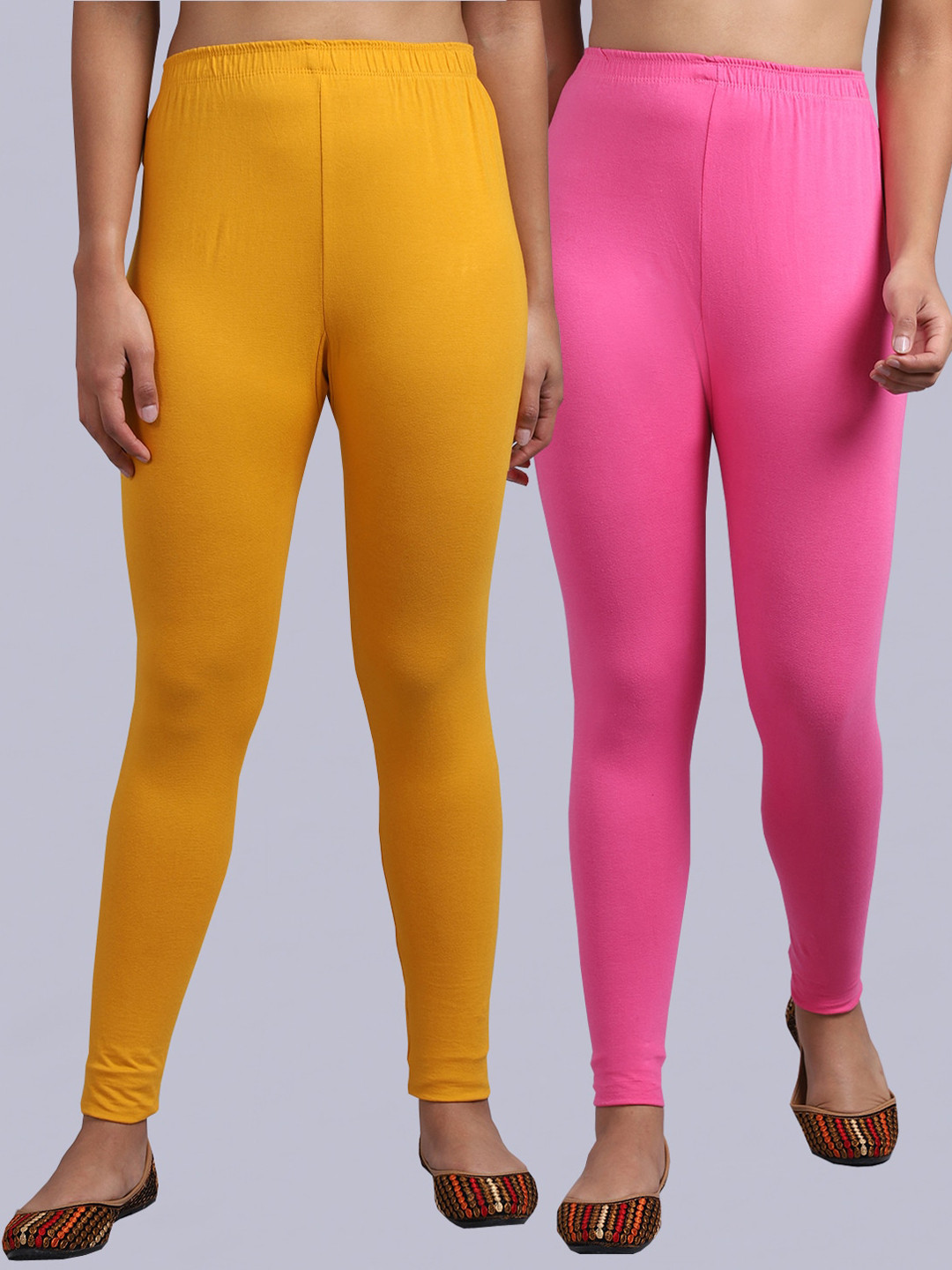 

Jinfo Pack Of 2 Ankle-Length Leggings, Pink