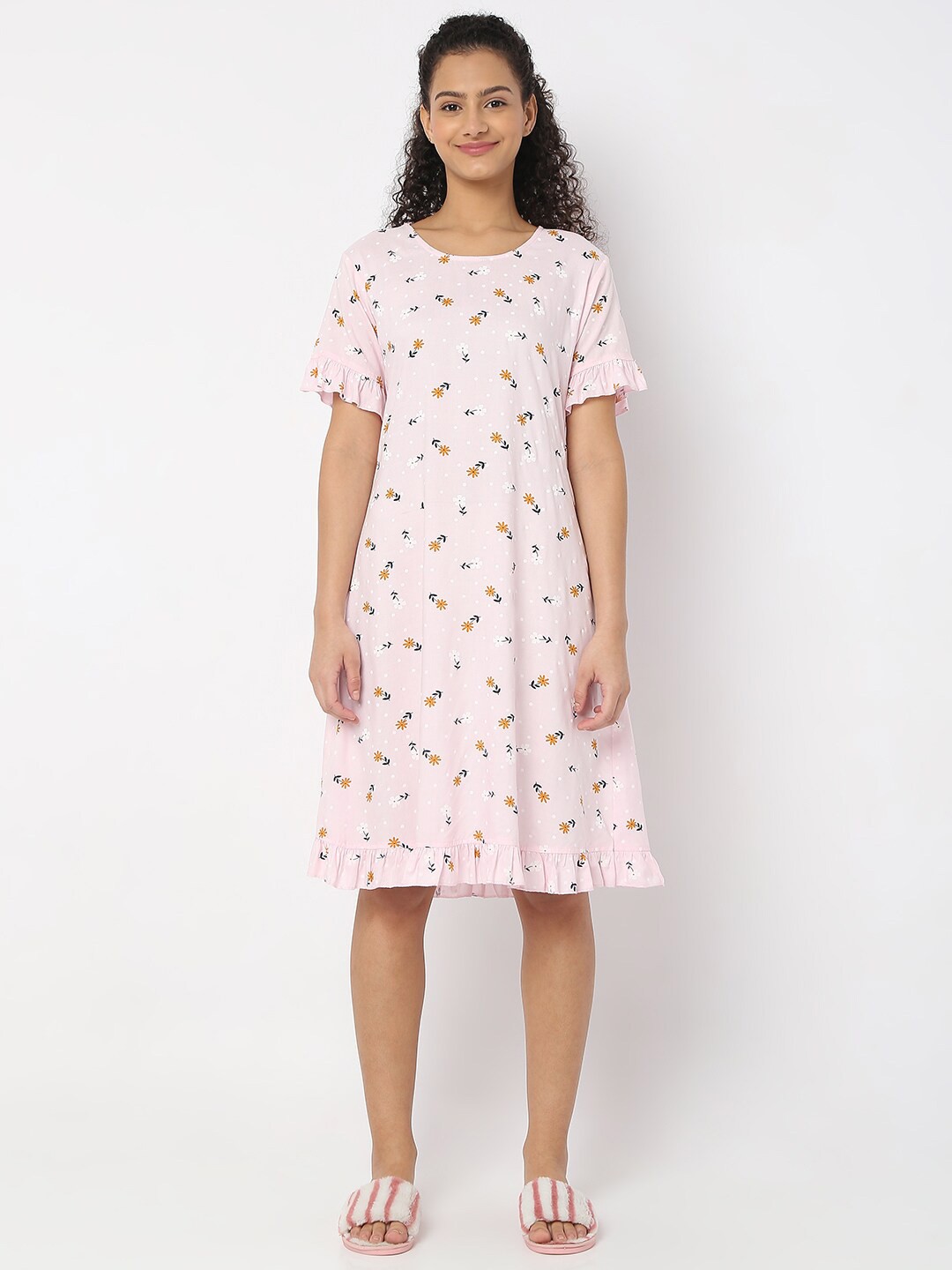 

Smarty Pants Pure Cotton Printed Nightdress, Rose