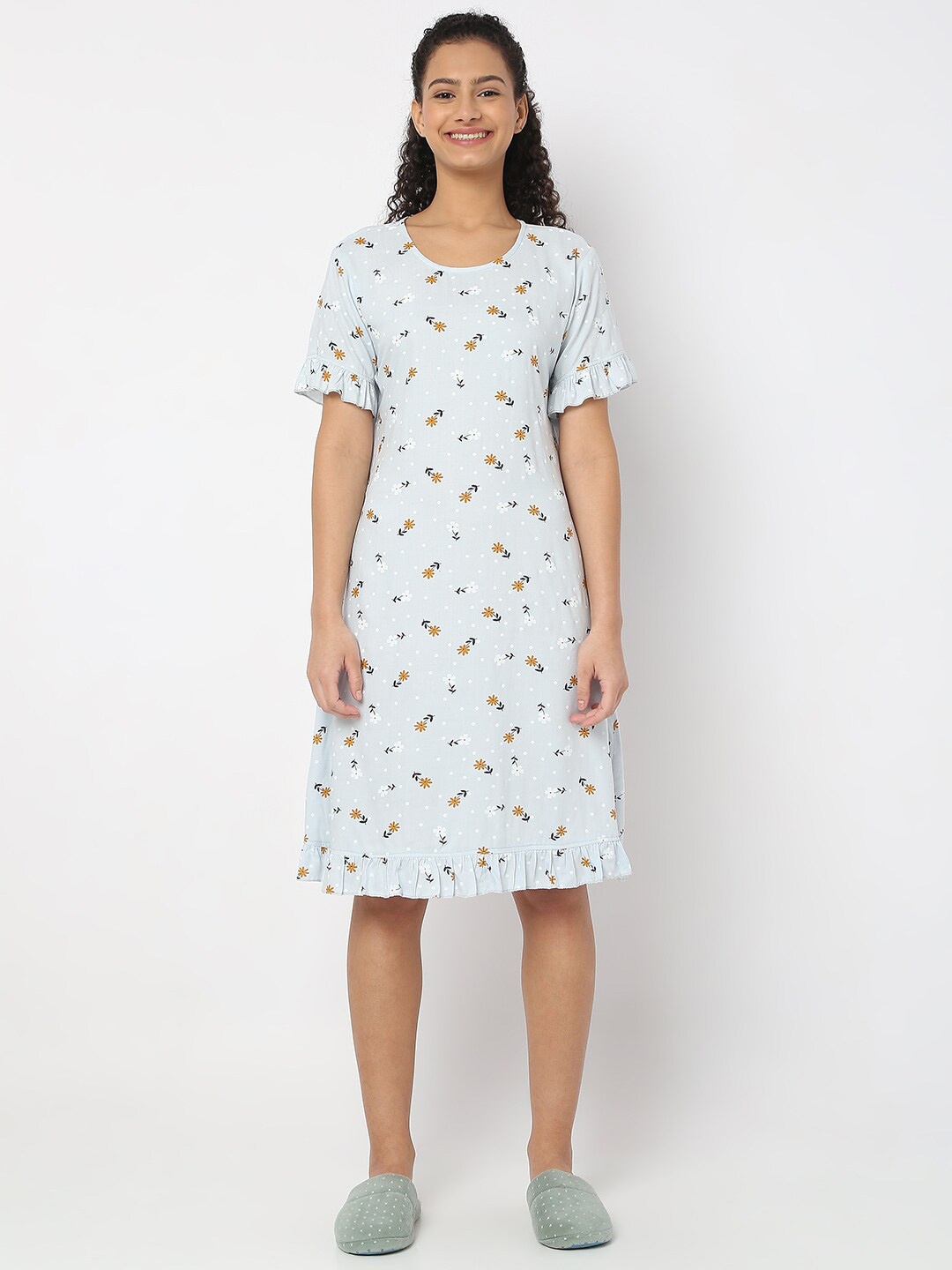 

Smarty Pants Pure Cotton Printed Nightdress, Blue