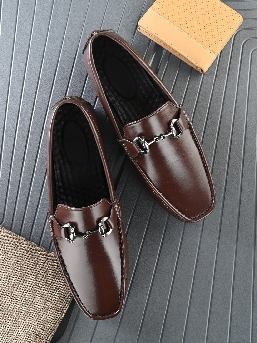 

JOKATOO Men Horsebit Loafers, Brown