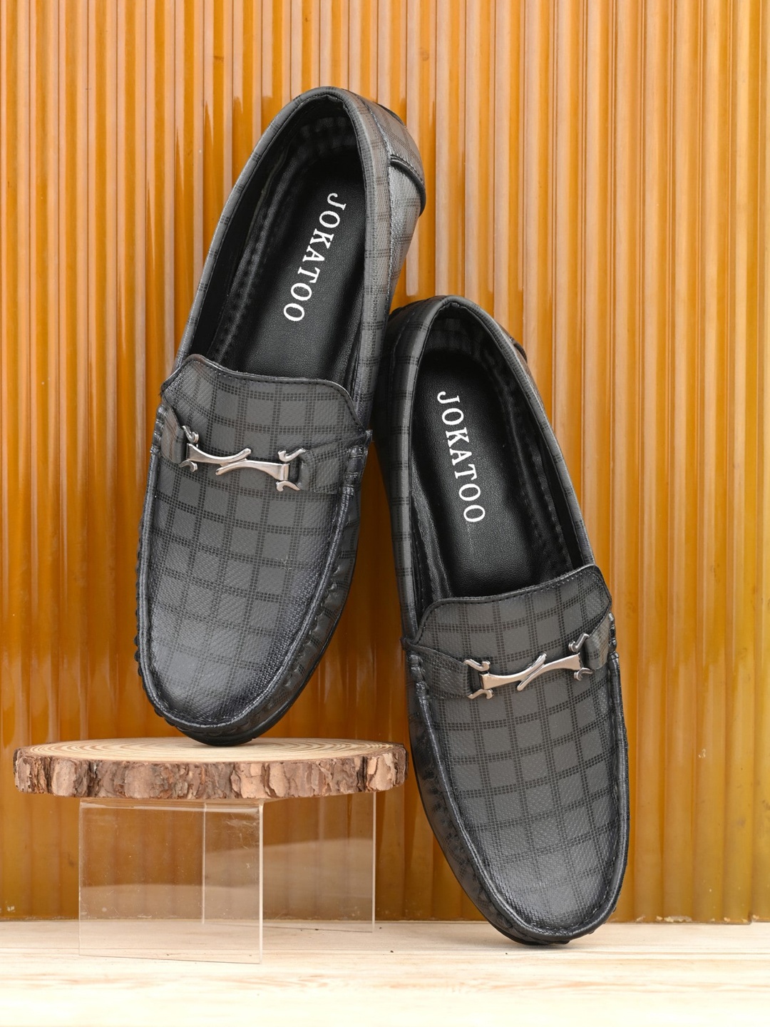 

JOKATOO Men Grey Printed Loafers